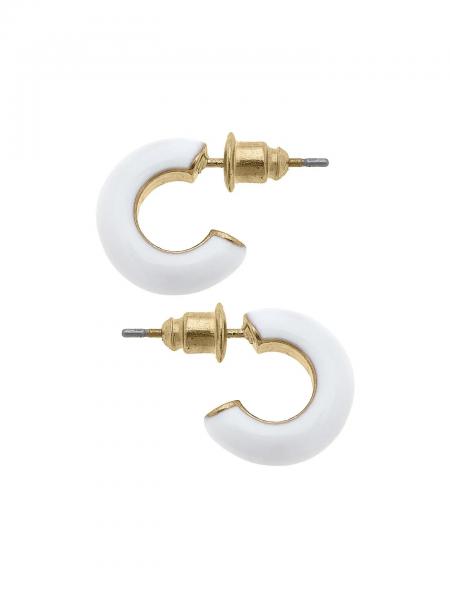 Kelley White Hoop Earrings