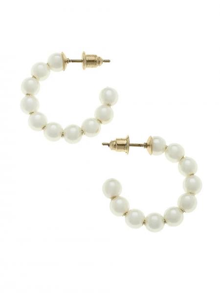 Demi Pearl Hoop Earrings