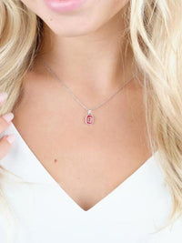 Scarlet Block "O" Necklace