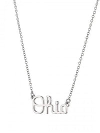 Stainless Script Ohio Necklace