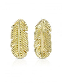 14K Plated Feather Earrings