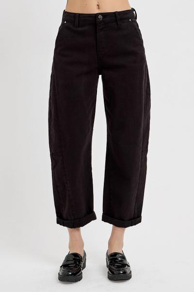 High-Rise Barrel Cuffed Denim