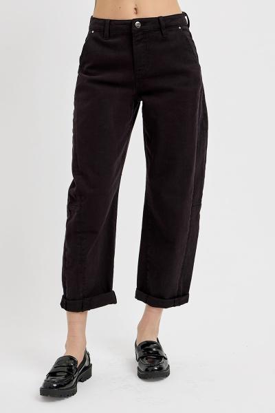 High-Rise Barrel Cuffed Denim