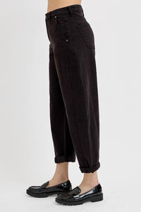 High-Rise Barrel Cuffed Denim