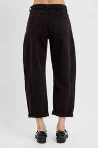 High-Rise Barrel Cuffed Denim