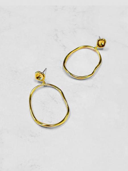 Modern Molten Oval Earrings