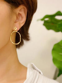 Modern Molten Oval Earrings
