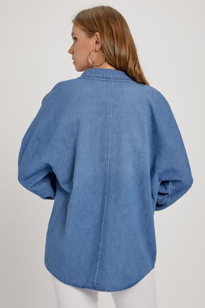 Balloon Sleeve Denim Shirt