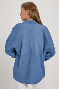 Balloon Sleeve Denim Shirt