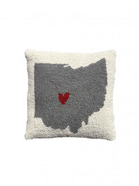 12x12 Ohio Heart Hook Pillow