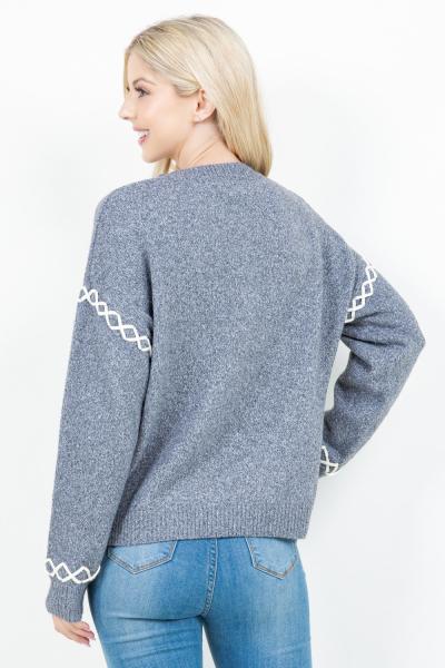 Crosshatch Hem Sweater