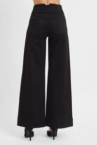 High-Rise Wide Ankle Denim