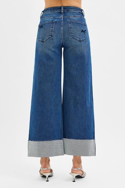 High-Rise Cuffed Bow Denim