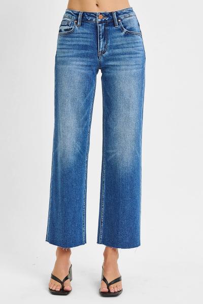 Mid Rise Cut Hem Denim