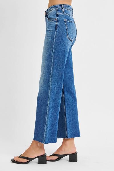 Mid Rise Cut Hem Denim