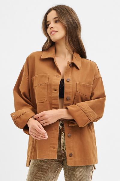 Sidestep Hem Denim Jacket