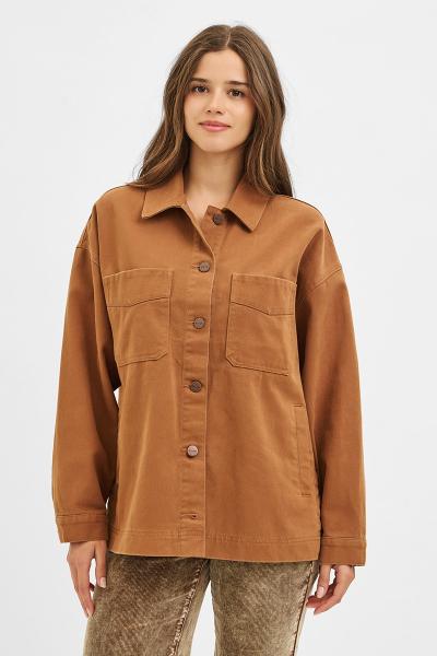 Sidestep Hem Denim Jacket