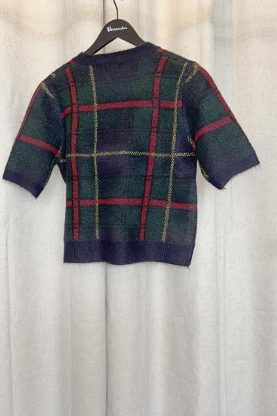 Vera Plaid Short Sleeve Sweater