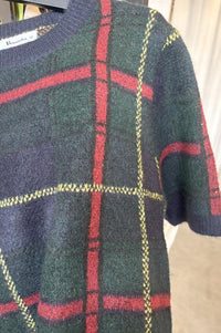 Vera Plaid Short Sleeve Sweater