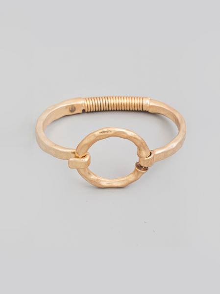 Hammered Circle Bangle Bracelet