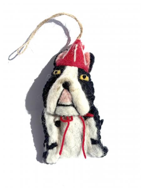 5" Handmade Felt Dog Ornament