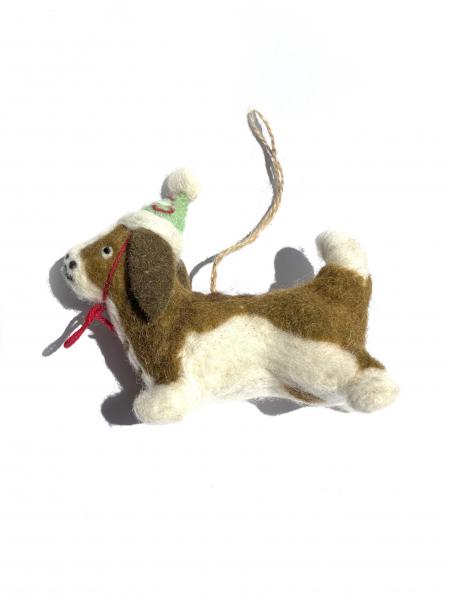 5" Handmade Felt Dog Ornament