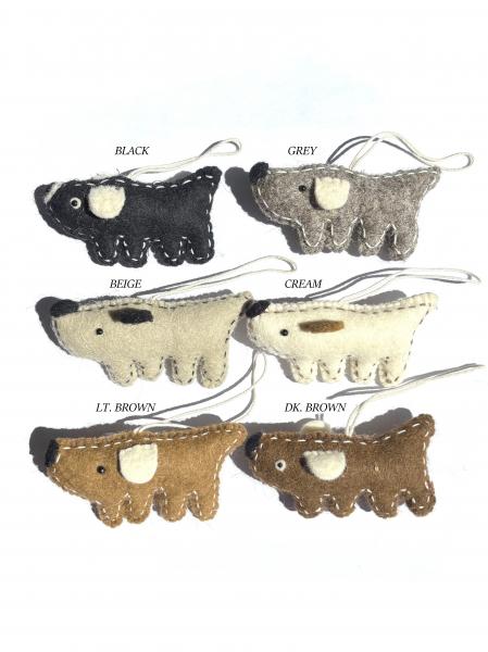 4" Handmade Felt Dog Ornament