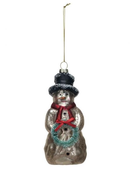 Glass Snowman Ornament