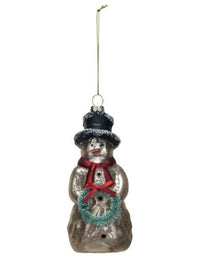 Glass Snowman Ornament
