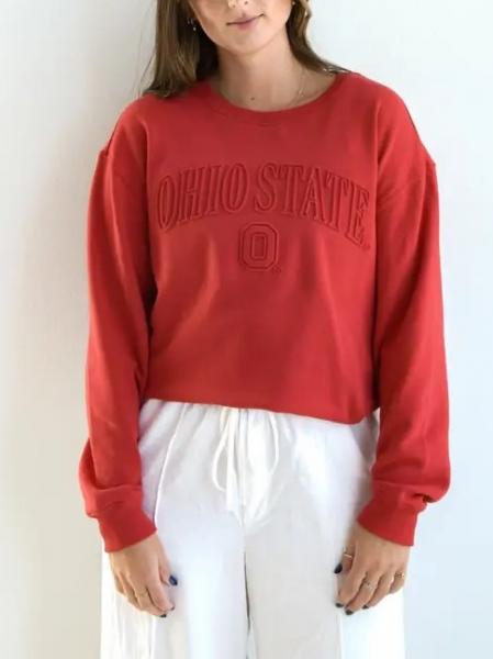 Ohio State Embossed Crew Neck