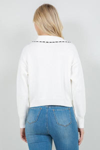 Stitch Detail Collared Cardigan