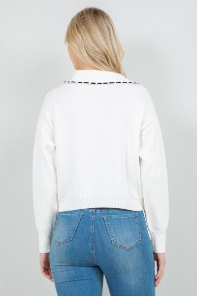 Stitch Detail Collared Cardigan