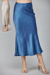 Venetian Satin Midi Skirt