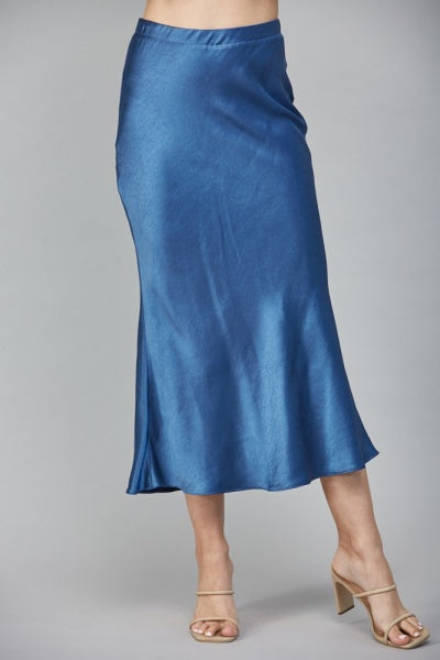 Venetian Satin Midi Skirt