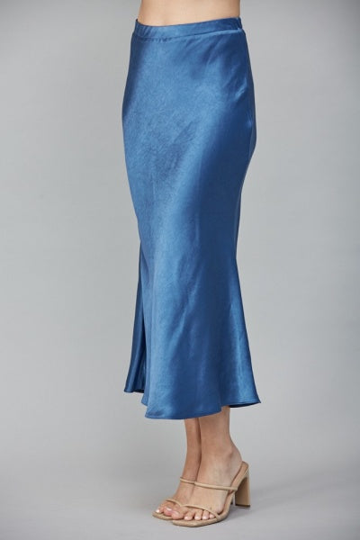 Venetian Satin Midi Skirt