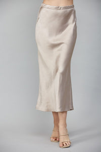 Venetian Satin Midi Skirt