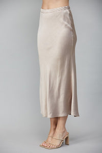 Venetian Satin Midi Skirt