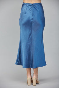 Venetian Satin Midi Skirt