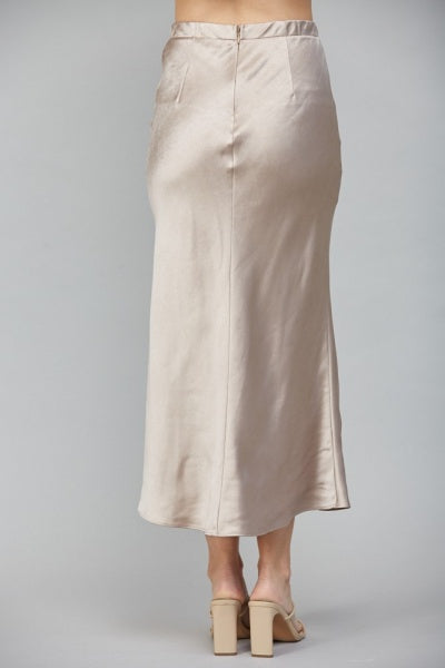 Venetian Satin Midi Skirt