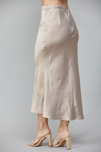 Venetian Satin Midi Skirt