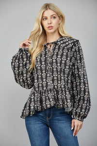 Hombolt Cotton Peplum Top