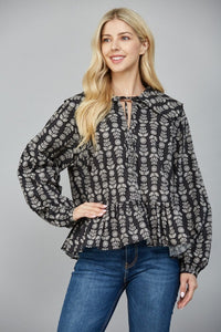 Hombolt Cotton Peplum Top