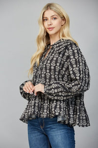 Hombolt Cotton Peplum Top