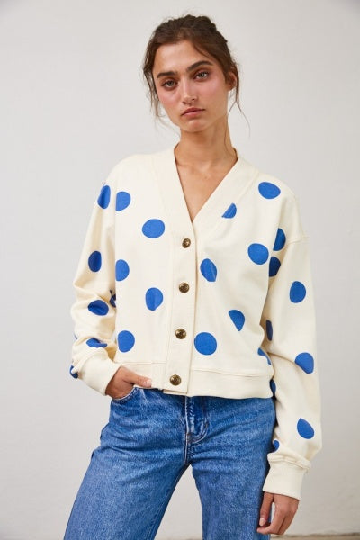 Cotton Polka Dot Cardigan