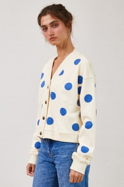 Cotton Polka Dot Cardigan