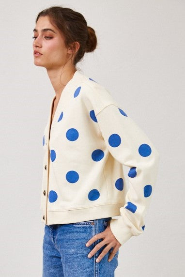 Cotton Polka Dot Cardigan