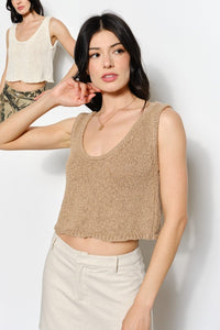 Laura Cropped Knit Tank