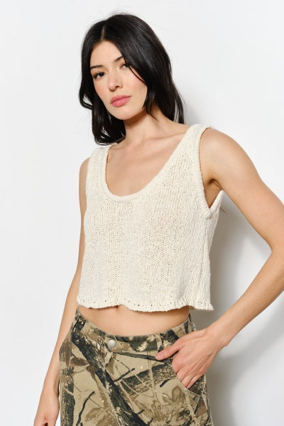 Laura Cropped Knit Tank