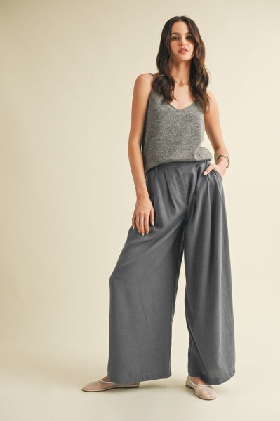 Roni Pleated Wide Leg Trousers