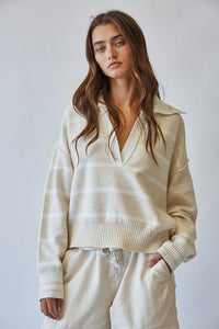 V-Neck Flax Sweater